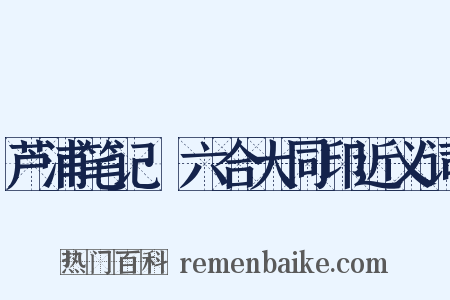 芦浦笔记·六合大同印近义词是什么意思的图片